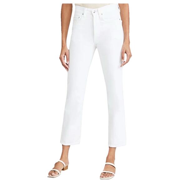 Anthropologie Edwin Kali Ankle Vintage Straight Jeans Size 25 White - Picture 1 of 6